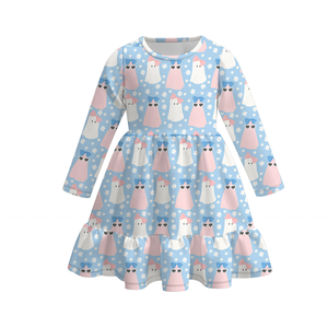 Bébé Enfants Toddler Fille Automne Hiver <span class=keywords><strong>Halloween</strong></span> Doux Lait Soie Fantôme Imprimer Twirl Robe En Stock En Gros Personnalisé - Product Image 4