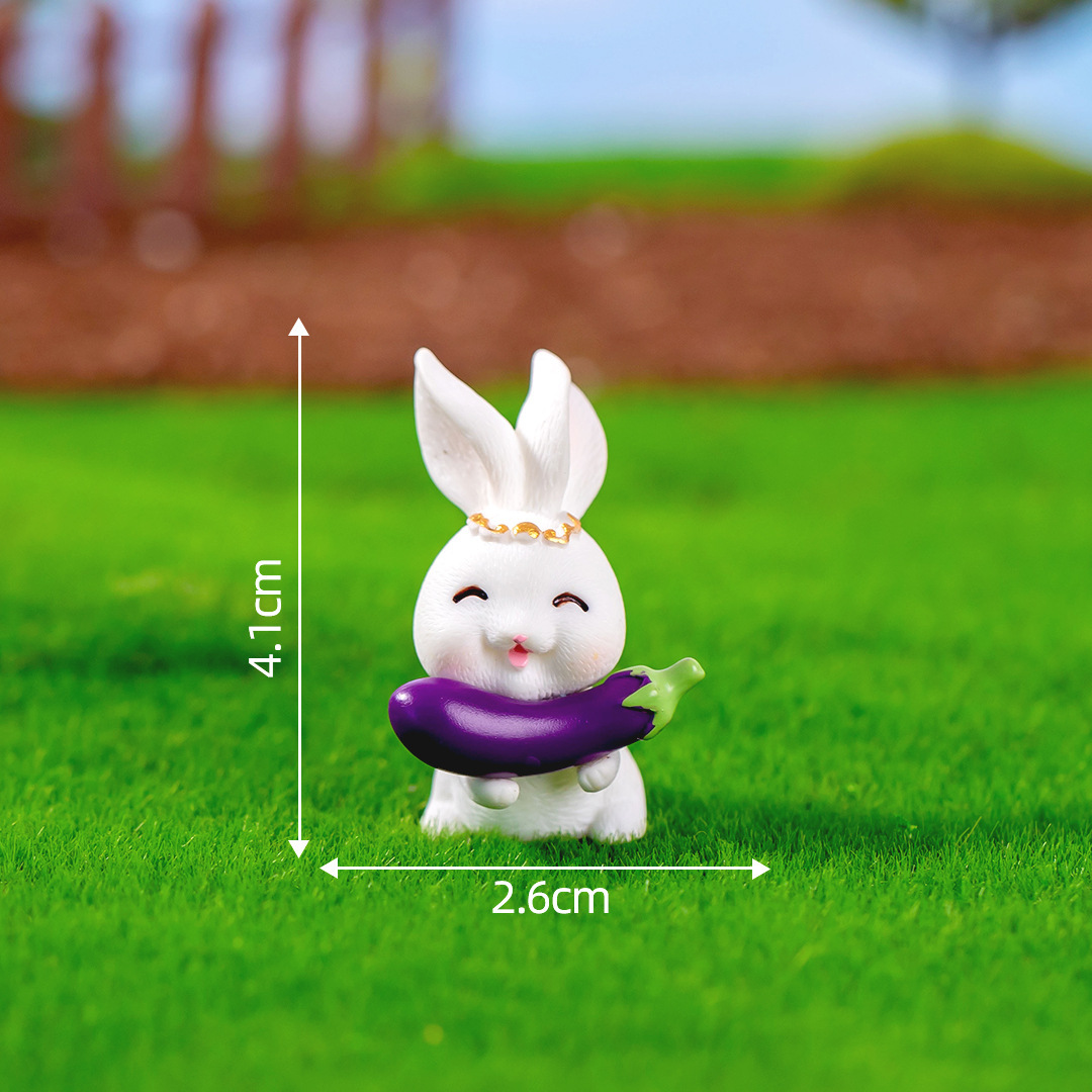 No. 3 is holding an eggplant rabbit in his hands
