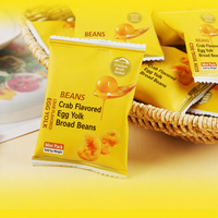 Snack de Habas con Sabor a Cangrejo, Crujientes y Recubiertas, Listas para Comer, en Bolsa Mini con Nitrógeno, Venta al por Mayor, Proveedor OEM, Exportación Directa