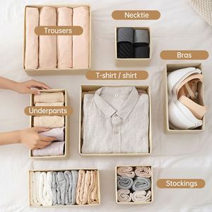 Juego de 6 organizadores de cajones mejorados para armario, divisores de ropa y cajas de almacenamiento para ropa interior - Product Image 4