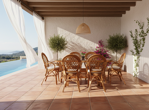 ชุดโต๊ะรับประทานอาหารหวาย JAVA ดีไซน์สวย ขายดี สไตล์ดั้งเดิม โต๊ะยาว ทำด้วยมือ เหมาะสำหรับใช้ในโรงแรม จากอินโดนีเซีย - Product Image 3