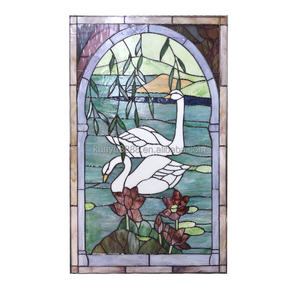 Panneau de vitrail Tiffany en verre massif de 50*80 CM, épaisseur 5mm, motif oie personnalisé, pour salle à manger, à suspendre, pour la lumière du soleil, vente en gros - Product Image 6