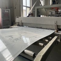 Plaque de marbre PVC brillante, imperméable et résistante aux UV, revêtement mural intérieur en PVC pour la décoration de villas, fourniture directe usine