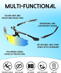 Lunettes de cyclisme en gros, nouveau style, monture demi-cerclée, logo personnalisé, lunettes de soleil de sport pour hommes et femmes - Product Image 2