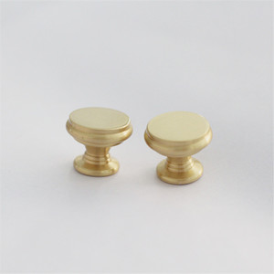 家具装饰五金厨柜门复古黄铜金色圆形旋钮 - Product Image 3