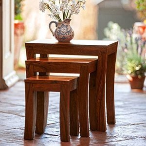 Modern Creative Design Solid Wood Side <b>Table</b> Set New 2 Piece Nesting <b>Coffee</b> <b>Tables</b> and Center <b>Table</b> for Living Room Furniture - Product Image 6