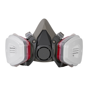 Máscara de Gas de Media Cara Reutilizable, Respirador de Silicona con Doble Filtro de Respiración para Pintura, Soldadura y Protección Industrial - Product Image 1