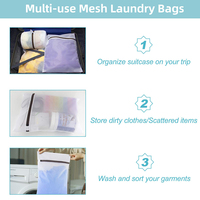 Sac de lavage de linge en maille réutilisable haute capacité personnalisé sac de lavage d'hôtel de voyage en polyester très durable