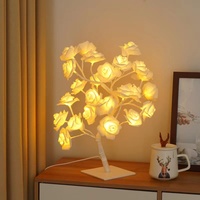 Base en plastique amovible interrupteur USB LED rose arbre lumière décoration petite veilleuse