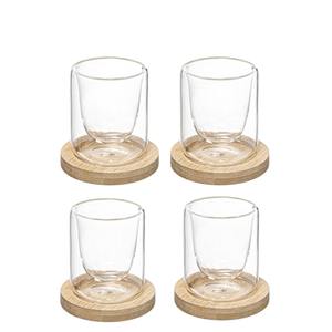 ENSEMBLE DE 4 VERRES AVEC SOUCHESSETS EN BAMBOU - Product Image 1