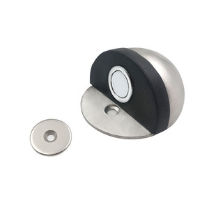 Stainless Steel Door Stopper Hemispherical With Rubber Bumper Floor <b>Mount</b> For Glass Door - Product Image 2