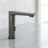 Robinet de lavabo à capteur sans contact monotrou, en acier inoxydable 304, finition or brossé, moderne, pour chambre à coucher, durée de vie 500 000 utilisations, économe en énergie