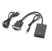 Adaptador de cable convertidor VGA a HDMI caliente con Audio 1080P VGA HDMI adaptador hembra para PC portátil conectar a HDTV VGA2HDMI