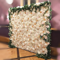 KCFW-208 fleurs artificielles suspendues événements décoratifs scène plante fleurs arrière-plans Blush blanc mur de fleurs en soie