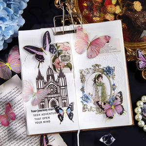 30 pcs/pack PET Stickers Butterfly Island Wanderings Series Colorful Butterfly Theme Handbook Decoration Collage Bottom - Product Image 4