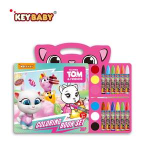 Libro de Colorear con Temática de Gato <span class=keywords><strong>Tom</strong></span> de Keybaby, 12 Colores Brillantes, Diversión Creativa para Pintar y Dibujar, Libro para Niños Pequeños - Product Image 1