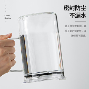 Mug en verre résistant aux hautes températures avec couvercle et paille pour café, thé, bière, tasse individuelle en verre borosilicate - Product Image 2