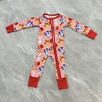 Combinaison unisexe pour bébés et tout-petits, à manches longues, style européen-américain, en bambou tricoté, avec fermeture éclair bidirectionnelle et motif fantôme personnalisé