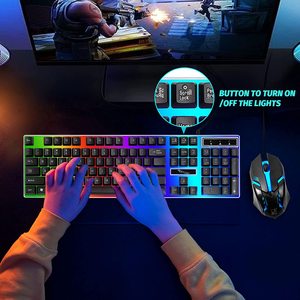 Sky-Touch G21 Có Dây USB Chơi Game Bàn Phím Chuột Combo Linh Hoạt Đa Sắc Đèn LED Máy Tính Cơ Khí Cảm Thấy Backlit - Product Image 2