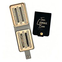 Mini-Reise-Cribbage-Brett mit Ozean-Harzwellen-Gravur, Partyspiel