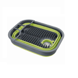 Práctico Escurridor Plegable Doble de Plástico PP, Sostenible, Multifuncional, Moderno, Organizador de Almacenamiento para Cocina y Hogar, para Vajilla - Product Image 5