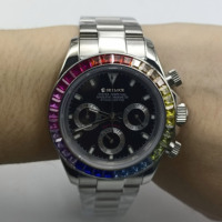 Montre à quartz pour homme en acier inoxydable de haute qualité et élégante avec mouvement VK63, design luxueux et fonctionnalités étanches