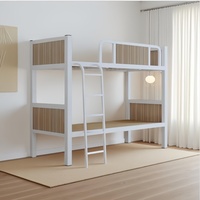 Lit superposé moderne en métal pour adultes, gain de place, lit double assemblé avec une capacité de charge de 300 kg pour chambre à coucher et appartement