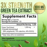 Capsules d'extrait de thé vert OEM/ODM, complément alimentaire pour booster l'énergie et soutenir l'immunité, durée de conservation de 24 mois pour adultes