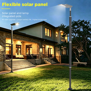 Lampes solaires verticales intégrées IP66 pour poteaux, avec batterie LiFePO4 longue durée de vie, 40/60/80/100W, éclairage intelligent pour ville - Product Image 2