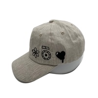 Gorra Deportiva de 6 Paneles con Visera Curva, Estilo Urbano, con Logotipo Bordado en 3D Personalizado, de Lino Ecológico, Cáñamo y Algodón Orgánico