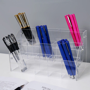 <b>Acrylic</b> Pen Holder Display Rack Transparent Plastic Desktop Vertical <b>Storage</b> For Pens Pencils Gel Pens Ballpoint Pens - Product Image 3