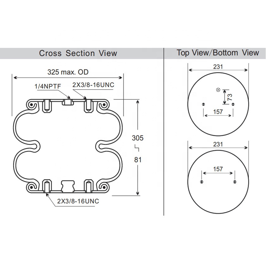 2B5330 Firestone W01-358-7180 Double Convoluted Air Spring