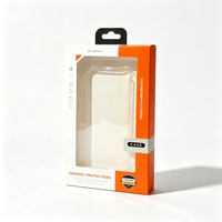 Boîte de vente au détail portable en carton transparent avec fenêtre, avec crochet de suspension et insert blister, pour emballage de coque de téléphone portable pour 18 Pro Max