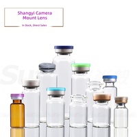 Vente directe en stock : Ampoules en verre de 230 ml, pointe en trompette, sérigraphie, ampoules ambrées transparentes à sertir, lyophilisées