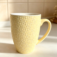 Mug en céramique personnalisé avec logo en relief, tasse à café texturée, motif géométrique, mug à thé pour cadeau promotionnel, design idéal pour offrir