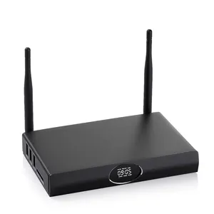 Commercial android digital advertising 4k signage media player tv box metal case external antennas 4g lte modem with sim card