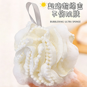 Bath Sponge Flower Large Size Soft For Women White Polyester - Product Image 2