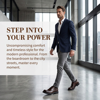 Chaussures habillées en cuir pour hommes sur mesure, dessus en cuir de vachette grainé, OEM ODM, chaussures d'affaires, logo personnalisé, options de matériaux