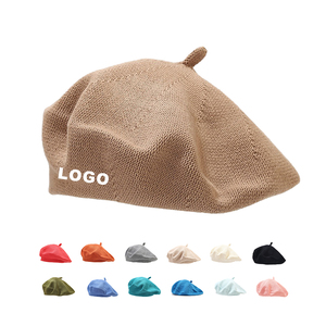 Mode polyvalent coton béret casquette couleur unie peintre chapeau personnalisé femmes respirant <span class=keywords><strong>tricot</strong></span>é chapeau béret chapeau pour hommes - Product Image 1