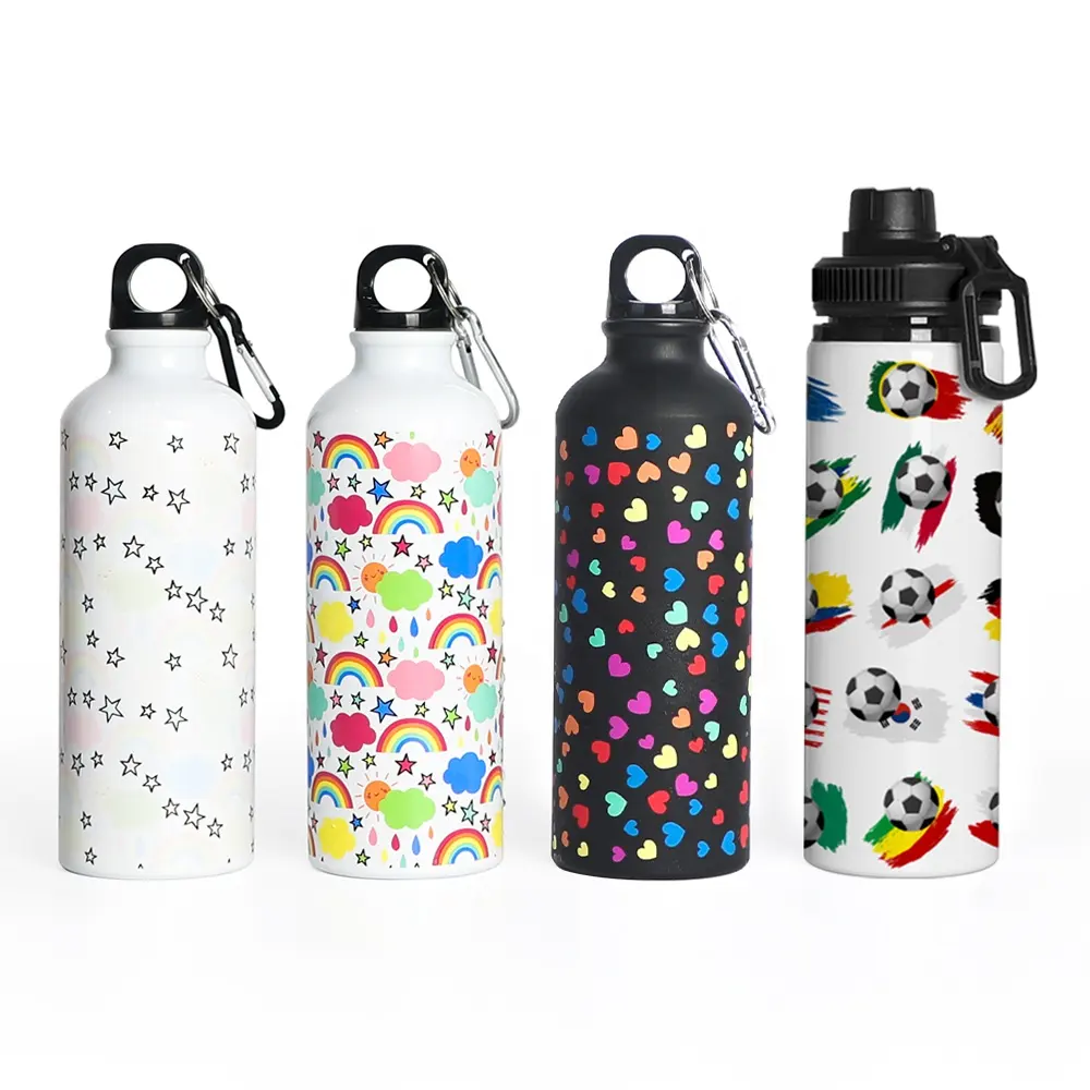 Wholesale color changing custom logo printing metal aluminum bike sublimation sports water bottle