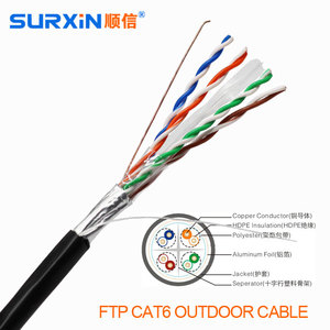 SURXIN Cat6 550MHz <strong>UTP</strong> Ethernet <strong>Cable</strong> 305M Outdoor 4-Pair 8-Core PVC Jacket ETL/CE Certified High Quality - Product Image 3