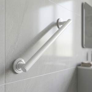 Barra de Apoyo para Baño Blanca de 24 Pulgadas |   Barra de Seguridad para Ducha, Montada en la Pared, Accesorios para Personas con Discapacidad - Product Image 1