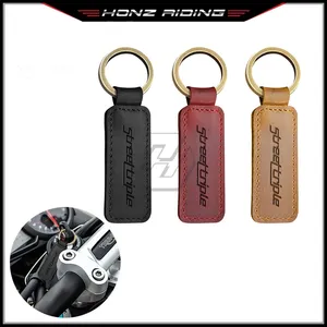 Porte-clés en cuir de vache pour <span class=keywords><strong>moto</strong></span> <span class=keywords><strong>Triumph</strong></span> Street Triple 675 765 R RS - Product Image 2