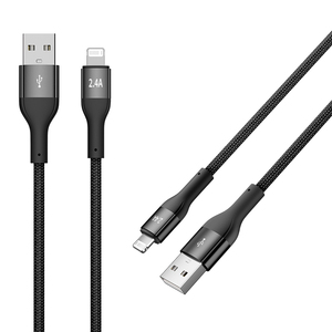 Câble de charge rapide USB-A vers iOS 2.4A avec connecteur PIN amélioré pour <span class=keywords><strong>iPhone</strong></span> 6-14, coque en aluminium, compatible OEM UE/US - Product Image 3