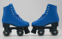 Patins à roulettes bleu royal uni, châssis en plastique, roues en PU résistantes à l'usure, patins à roulettes tendance pour spectacle sur scène