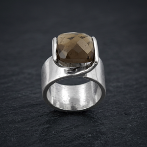 Art Palace Agate Cocktail <b>Ring</b> 925 <b>Silver</b> Plated Geometric Bezel Setting Modern Unisex Fashion <b>Ring</b> - Product Image 3