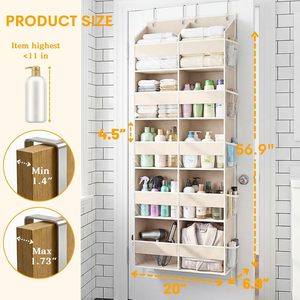Foldable Over the Door Organizer 5 Tiers Door <b>Hanging</b> Organizer for Closet with 10 Mesh Pockets - Product Image 4