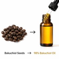 Huile d'extrait de graines de Bakuchiol en vrac de l'usine LCHBIO, 98% HPLC, qualité cosmétique, à base de plantes, rétinol pour peaux sensibles