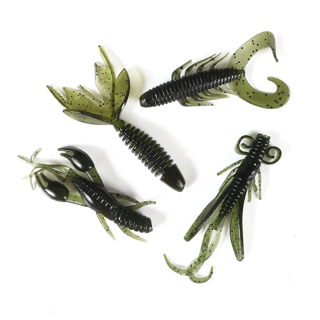 4pcs/bag Soft Artificial Bait Crayfish Slow Sinking Prawn Fishing Crawfish Lure 3D Shrimp