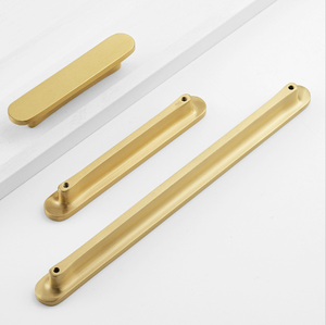 Luxury Gold <strong>Copper</strong> <strong>Handle</strong> Kitchen Solid Brass Knurled Cabinet Door Bar Pulls <strong>Handles</strong> - Product Image 2